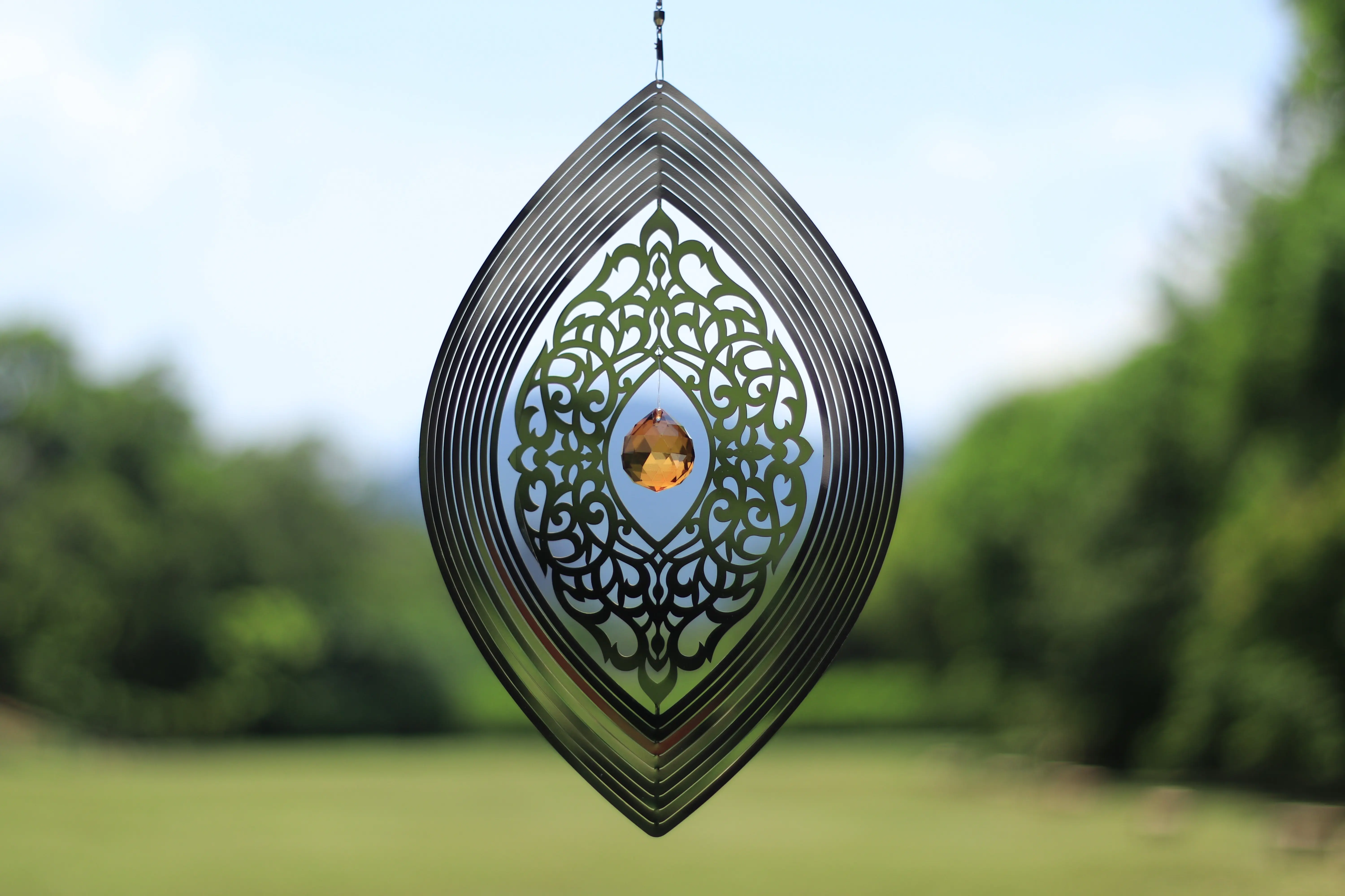 Colgante de cristal de ojo de gato fabricante de hilanderos de viento para jardín/adorno de interior