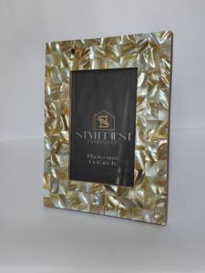 Yellow Mother Pearl Inlay Handmade Wood <b>Photo</b> <b>Frame</b> Mosaic Pattern Luxurious Home Decor Picture Display Radiant <b>Gift</b> Special - Product Image 4