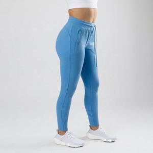 2025 épais chaud noir/marron/peau dernières conceptions dames coton polaire couleur bloc pantalon femmes sueur survêtement taille haute piste - Product Image 1
