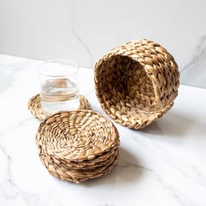 Different designs natural water hyacinth <b>drink</b> <b>coasters</b> lowest cost <b>coaster</b> saucer for <b>drinks</b> - Product Image 2