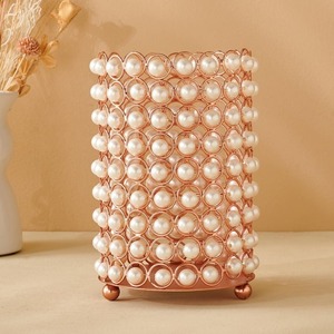 <b>White</b> Beats Metal Candle Holder Lanterns and Candle Stand for Wedding Dinner Table Decor and Home Decor - Product Image 1