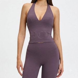 Ensemble de yoga premium pour femme, 2 pièces, taille haute élastique, léger, en Spandex/Nylon, personnalisable, pour la maison et le studio - Product Image 5
