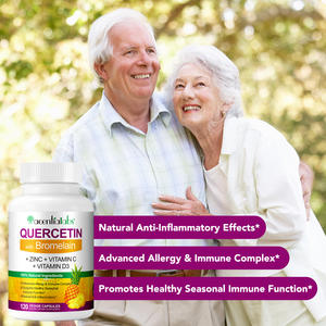 Quercetina capsule 120 conteggio vegetariano bioflavonoidi complemento complesso supporta il sistema immunitario quercetina con bromelina - Product Image 6
