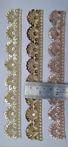 Luxe 9 Meter Romantische Eenvoudige Kanten Rand Handgemaakt Met Gouden Pailletten Borduurwerk Geeft Een Stralende Toets Aan Traditionele Kleding - Product Image 2