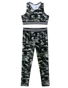 ชุดโยคะสไตล์ใหม่ของผู้หญิงวัสดุไนลอนและสแปนเด็กซ์ระบายอากาศทนทานลายพื้นสำหรับผู้ใหญ่ผู้หญิง - Product Image 1