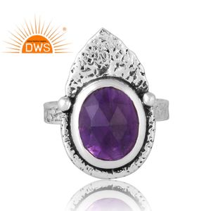 Dernière vente 925 argent Sterling naturel améthyste pierre précieuse bague bijoux personnalisés pour les femmes cadeau pour elle - Product Image 3