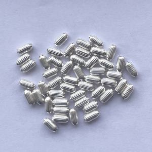 4mm 8mm Argent Sterling 925 Plaqué Or 14K Baril Ovale Perles Boule faites à la main Entretoises avec Grand Trou pour la Fabrication de Collier - Product Image 3