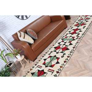 Vintage 2.6x16.4 ft Rug, <b>Runner</b> Turkish Rug, <b>Red</b> Persian Wool Rug - Product Image 4