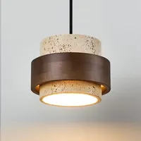 Luminaire suspendu en travertin naturel nordique, lustre en pierre wabi-sabi, style rétro industriel pour chambre à coucher, bureau, salle à manger, lampe suspendue au plafond