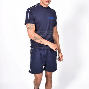 Ensemble t-shirt et short pour homme, couleur unie, été, décontracté, 100% coton, séchage rapide - Product Image 5