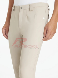 Vente en gros de culottes d'équitation pour hommes en coton mélangé stretch de qualité supérieure panneau de genou renforcé durable respirant séchage rapide équestre - Product Image 6