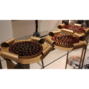 Exhibición de chocolates Dulces Postre Tazón para servir Tazón de chocolate de metal blanco de la más alta calidad para bodas y ocasiones especiales - Product Image 3