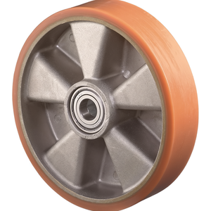 Roulettes de rechange en polyuréthane moulé pour meubles, diamètre de roue 150 mm, capacité de charge 400 kg, diamètre d'axe 20 mm, longueur de moyeu 50 mm, norme BS - Product Image 3