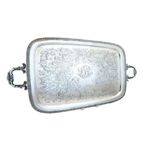 Bandeja para servir té de Metal redonda chapada en oro hecha a mano de primera calidad bandeja para servir comida elegante de latón puro para uso doméstico en Hotel - Product Image 6