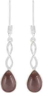 Piedra preciosa de cuarzo ahumado mejor diseñador hecho a mano Simple 925 pendientes de plata esterlina sólida para mujer moda pendientes colgantes joyería - Product Image 3