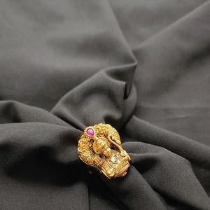 Bague réglable élégante à la mode beau temple finition antique en or bague réglable polonaise pour les femmes vêtements de fête - Product Image 1