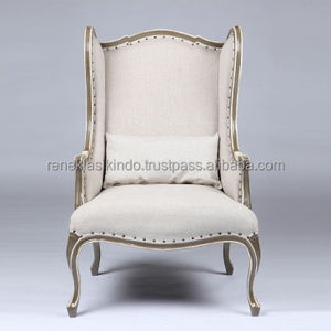 Série de chaises de salon 2304 en bois vieilli de haute qualité à prix abordable, avec sièges en mousse souple et tissu doux - Product Image 1