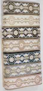 New Designs Manufacturer Customized <b>Gold</b> Lace Trim 3D Flower Embroidery Trimming Lace Lace With Beads - Product Image 2