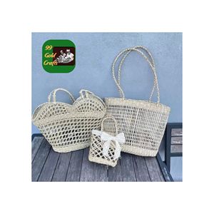 SAC À MAIN EN PAILLE DE SEAGRASSE FAIT MAIN ÉCOLOGIQUE POUR LES FEMMES STYLE DE TISSAGE NATUREL PARFAIT POUR LES PIQUE-NIQUES DE PLAGE D'ÉTÉ ET LA MODE QUOTIDIENNE - Product Image 2