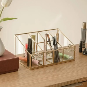 Utilisation directe d'organisateur de verre en laiton d'approvisionnement d'usine pour la papeterie de maquillage disponible au prix d'exportation de l'Inde - Product Image 4