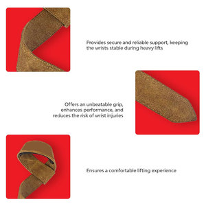 Comfortable Leather Lifting Straps Strong Grip Straps For Gym And Fitness Workouts - Product Image 5
