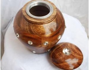 Handcrafted <b>Brown</b> Wooden Cremation Urn Decorative Memorial Urns for Adult Ashes Funeral Designer - Product Image 6