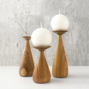 2025 Wooden <b>Candle</b> Stands Best Seller Wooden Cylindrical <b>Candle</b> <b>Holder</b> With Metal Top - Product Image 3
