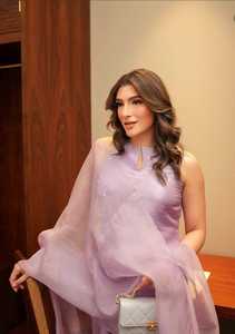 Farshi Salwar Punjabi Summer Suit Long Neck Formal Pakistani Sleeves Sharara Pallazo India Anarkali Natural Washable Satin 100% - Product Image 4