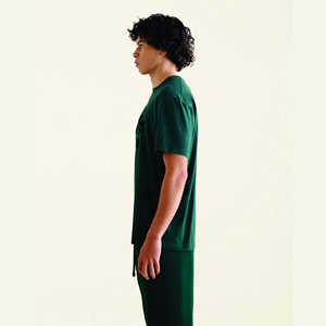 เสื้อยืดผ้าฝ้ายออร์แกนิกสำหรับผู้ชายแบบเข้ารูปสไตล์100% เสื้อยืดแขนครึ่งแขนแบบผ่อนคลาย - Product Image 2