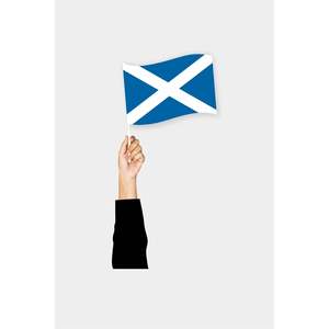 Bandera de Mano Personalizable de Escocia 3x5 pies, Bandera de Coche de Satén, Nailon, Poliéster, Seda con Impresión Digital Estilo Gallardete Personalizado - Product Image 1