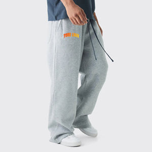 Pantalones de chándal informales para hombre de 100% algodón 500GSM de peso pesado personalizados al por mayor OEM pantalones en blanco con logotipo impreso personalizado - Product Image 1