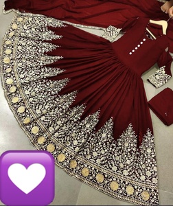 Robe Maxi brodée en mousseline de soie, dernière collection indienne et malaisienne, avec travail manuel lourd, offre spéciale, 2022 - Product Image 1