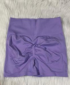 Pantalones cortos deportivos personalizables Pantalones de Yoga de cintura alta personalizables con cintura elástica Patrón sólido Pantalones cortos de nylon Spandex - Product Image 4