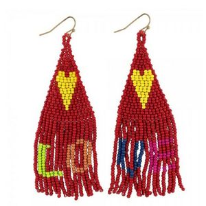 Boucles d'oreilles pendantes en perles de rocaille de qualité supérieure, bijoux modernes, cadeau, perles de rocaille ethniques, boucles d'oreilles pendantes faites à la main, accessoires colorés - Product Image 2