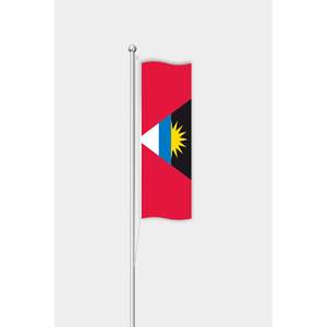 Bandera vertical personalizada de Antigua y Barbuda, impresa digitalmente en poliéster y plástico, con asta de aluminio para uso en exteriores. - Product Image 1