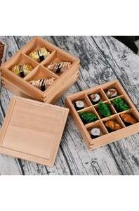 กล่องไม้ไผ่ปรับแต่งได้และกล่องไม้ซูชิเบนโตะบรรจุภัณฑ์ที่ทันสมัยสำหรับอาหารญี่ปุ่นและการนำเสนอ - Product Image 3