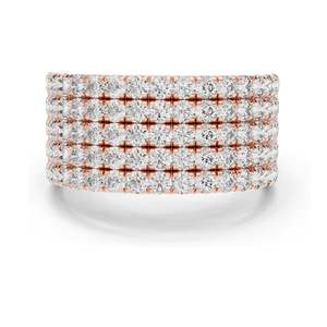 2.13 CT Total Lab Diamond Wide Pav Band <b>Ring</b> for Women VVS-VS EF Clarity 18KT, 14KT, 10KT <b>Gold</b> & 925 Silver Rose, - Product Image 1