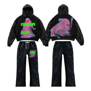 Nouveauté Survêtement pour hommes Ensemble de 2 pièces Survêtement imprimé bouffant à capuche et fermeture éclair Survêtement baggy pour hommes style de rue personnalisé - Product Image 2