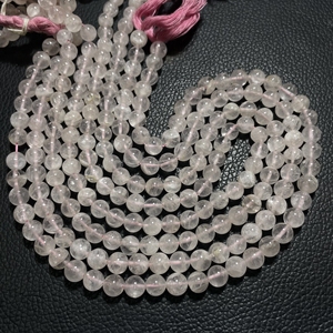 Vente en gros de perles rondes lisses en quartz rose perles en forme de boule de pierres précieuses roses naturelles pour l'artisanat de bricolage et la fabrication de bijoux - Product Image 4