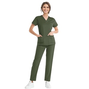 Verano Ocio Mujer Doctor Belleza Clínica Enfermera Trabajo Uniforme Manga corta Pantalones largos Conjuntos de fregado - Product Image 6