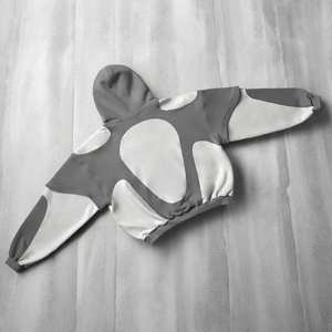 Sweat à capuche d'hiver pour homme de qualité supérieure, style tendance, broderie usée, fermeture éclair surdimensionnée, imprimé décontracté, 100% coton, ODM - Product Image 1