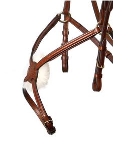 Bridon en cuir marron pour chevaux Équipement équestre Équitation Courses de chevaux - Product Image 2