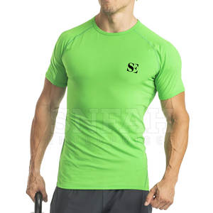 OEM 2024 personalizado Fitness gimnasio sin costuras transpirable camiseta para hombres patrón sólido logotipo personalizado 220g tela al por mayor - Product Image 1