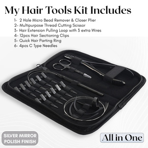 Top Rated Hair Extensions Tools Loop Tool Hair Separating <b>Clips</b> Two Hole Plier Stainless Steel Microlink Beads Parting <b>Ring</b> - Product Image 2
