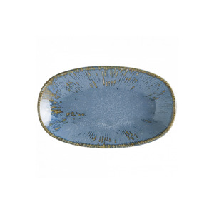 Plato Ovalado Pequeño de Porcelana Sky Snell Gourmet, 19x11 cm, Diseño Wabi-Sabi Pintado a Mano - Product Image 1