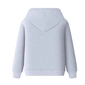 Venta al por mayor unisex gris claro pulóver con capucha en blanco 450 + GSM algodón mezcla polar con logotipo personalizado/DTG impresión hombres sudaderas con capucha - Product Image 3