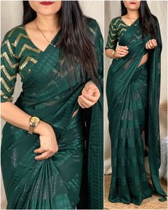 Designer Georgette Avec Zari Tissage Saree Femme Fabricant De Mode Et Fournisseur De Surat Au Taux Le Plus Bas - Product Image 4