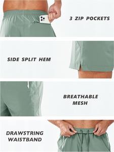 Pantalones Cortos Deportivos Casuales para Hombre, Corte Relajado y Ajustado |   Pantalones Cortos Deportivos Transpirables de Secado Rápido 100% Algodón con Cintura Elástica |   Patrón Sólido - Product Image 5