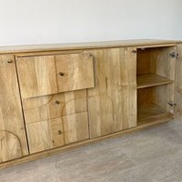 Buffet en bois de manguier Monaco rangement ethnique morden buffet en bois massif fabriqué à la main