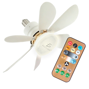 Lámpara LED Moderna de 5 Aspas con Regulador de Intensidad de Tres Niveles, Motor AC y DC, Control Remoto, Cuerpo de Plástico y Madera ABS, Ventilador Incluido - Product Image 4